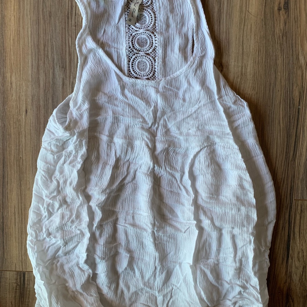 Final Touch White Top with Crochet Detail